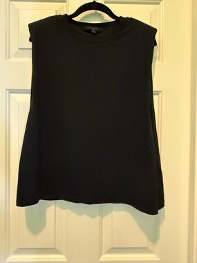 All Saints Black Sleeveless Boxy Tank Top
